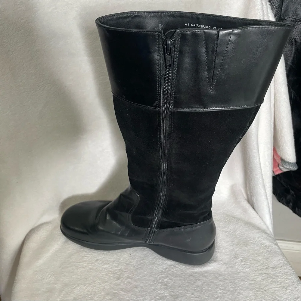 Dansko Delilah Knee High Riding Equestrian Boots Black Suede and Leather Size 41